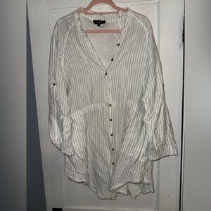 Button up pin stripe top/tunic